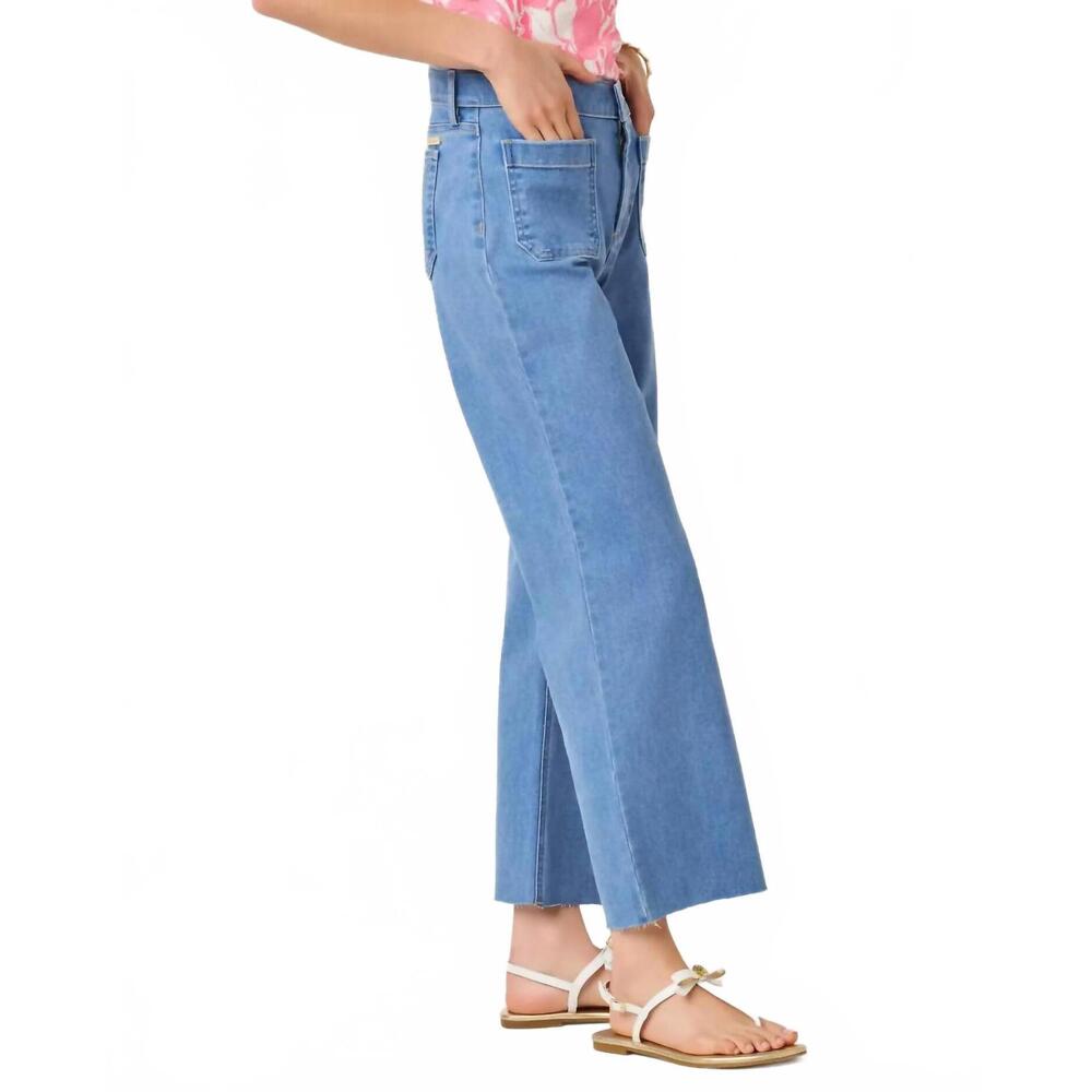 NEW LILLY PULITZER harleen high rise crop jean in rosanna wash - Picture 4 of 8